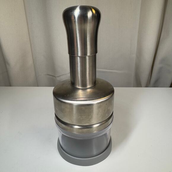 Norpro Stainless Steel Hand Food Chopper Rotating Blade Mini Mincer w/ Container - Picture 5 of 9